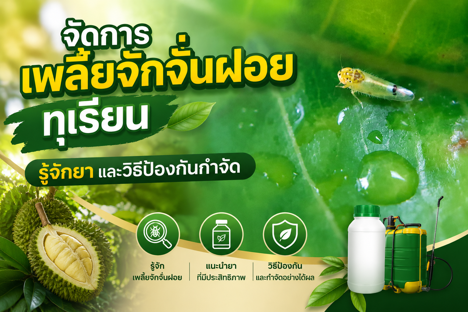 จัดการเพลี้ยจักจั่นฝอยทุเรียน: รู้จักยา และวิธีป้องกันกำจัด