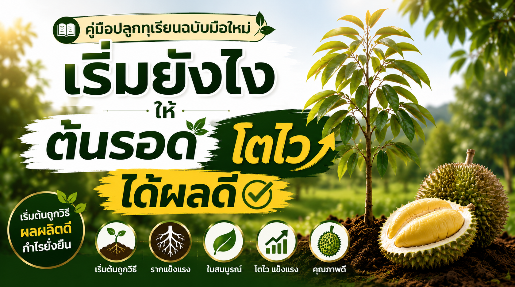 คู่มือปลูกทุเรียนฉบับมือใหม่ เริ่มยังไงให้ต้นรอด โตไว ได้ผลดี