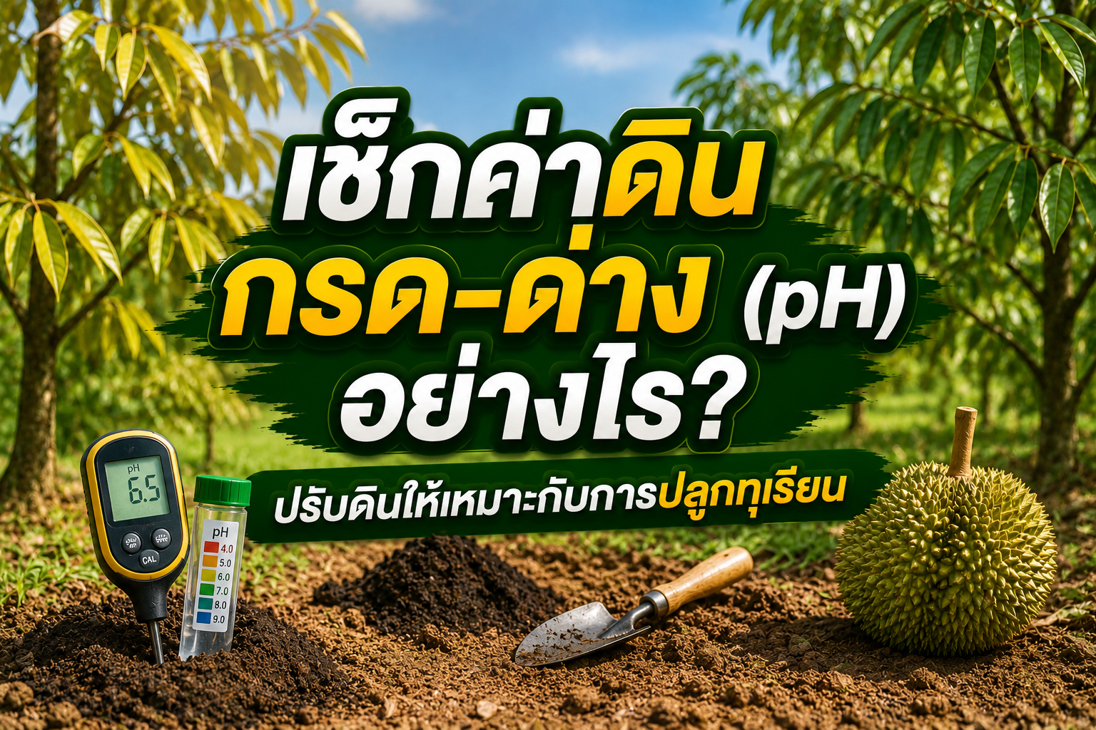 เช็กค่าดินกรด-ด่าง (pH) อย่างไร? ปรับดินให้เหมาะกับการปลูกทุเรียน