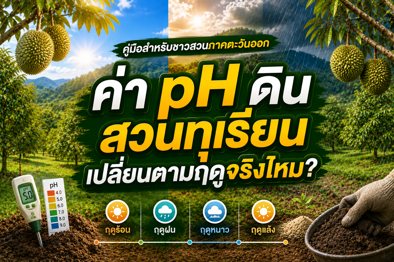 ค่า pH ดินสวนทุเรียนเปลี่ยนตามฤดูจริงไหม? คู่มือสำหรับชาวสวนภาคตะวันออก