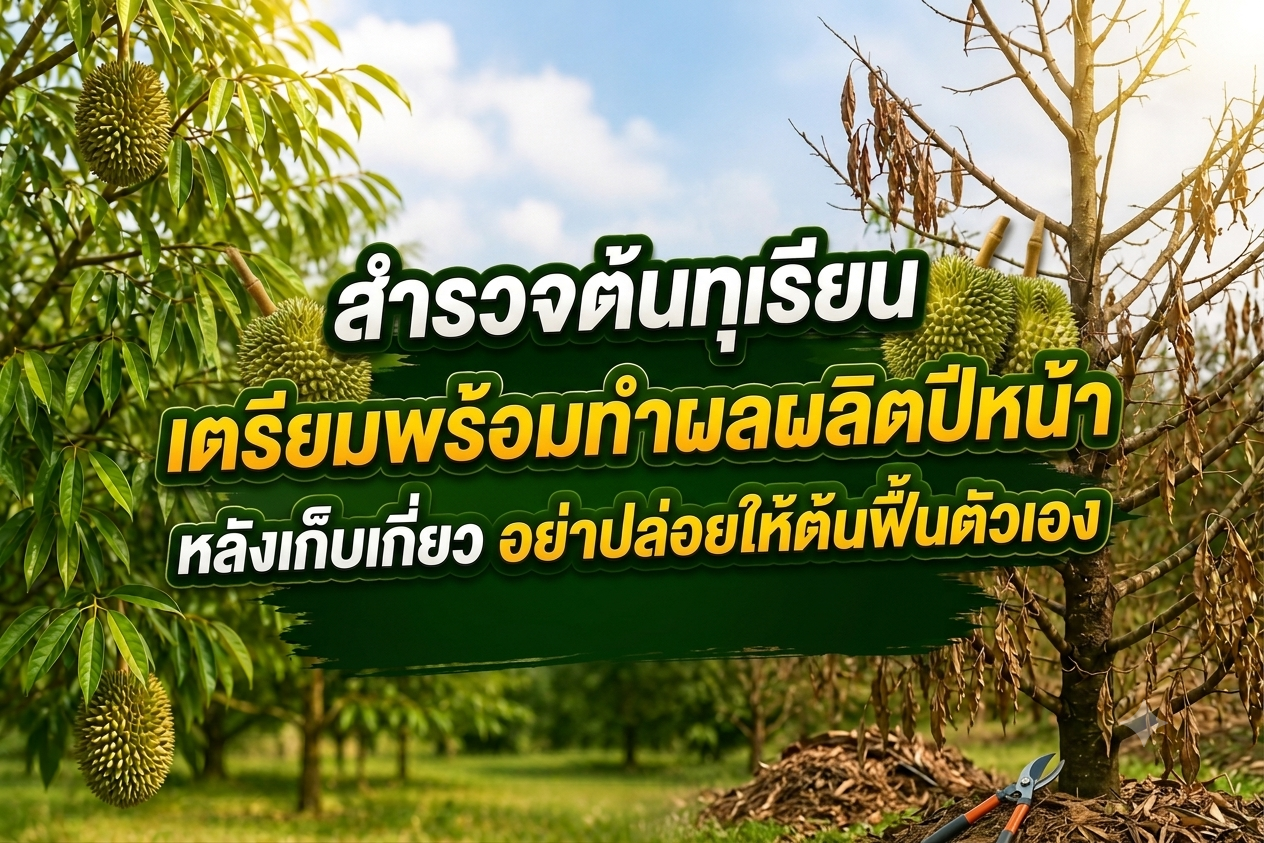 สิ่งที่ควรทำหลังเก็บเกี่ยว สำรวจต้นทุเรียนเตรียมพร้อมทำผลผลิตปีหน้า