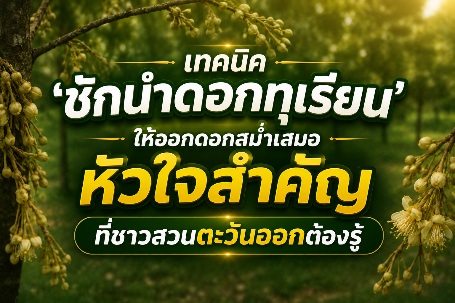 เทคนิค ‘ชักนำดอกทุเรียน’ ให้ออกดอกสม่ำเสมอ หัวใจสำคัญที่ชาวสวนตะวันออกต้องรู้