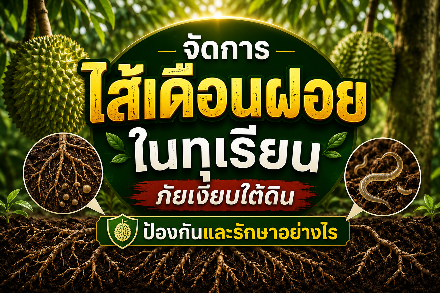 จัดการไส้เดือนฝอยในทุเรียน ภัยเงียบใต้ดิน ป้องกันและรักษาอย่างไร?
